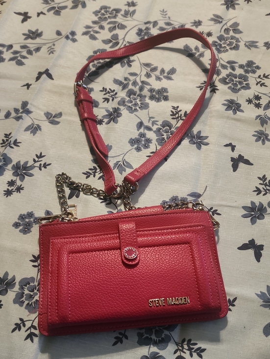 Steve Madden Handbags - Steve Madden Hot Pink Crossbody Wallet with Gold Hardware